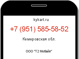 Информация о номере телефона +7 (951) 585-58-52: регион, оператор