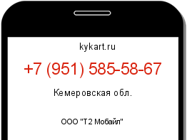 Информация о номере телефона +7 (951) 585-58-67: регион, оператор