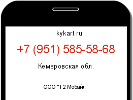 Информация о номере телефона +7 (951) 585-58-68: регион, оператор