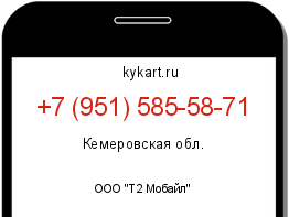 Информация о номере телефона +7 (951) 585-58-71: регион, оператор