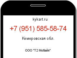 Информация о номере телефона +7 (951) 585-58-74: регион, оператор