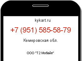 Информация о номере телефона +7 (951) 585-58-79: регион, оператор
