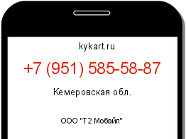 Информация о номере телефона +7 (951) 585-58-87: регион, оператор