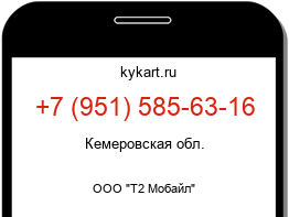 Информация о номере телефона +7 (951) 585-63-16: регион, оператор
