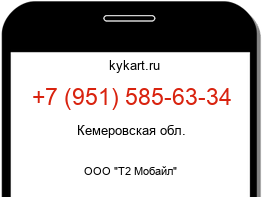Информация о номере телефона +7 (951) 585-63-34: регион, оператор