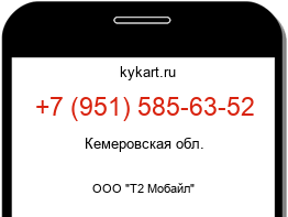 Информация о номере телефона +7 (951) 585-63-52: регион, оператор