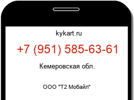 Информация о номере телефона +7 (951) 585-63-61: регион, оператор