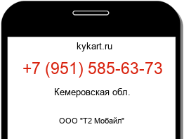 Информация о номере телефона +7 (951) 585-63-73: регион, оператор