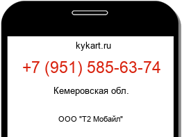 Информация о номере телефона +7 (951) 585-63-74: регион, оператор