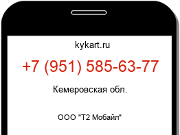 Информация о номере телефона +7 (951) 585-63-77: регион, оператор
