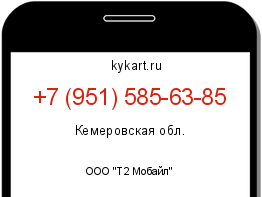 Информация о номере телефона +7 (951) 585-63-85: регион, оператор