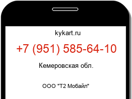 Информация о номере телефона +7 (951) 585-64-10: регион, оператор