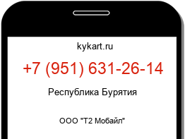 Информация о номере телефона +7 (951) 631-26-14: регион, оператор