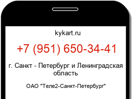 Информация о номере телефона +7 (951) 650-34-41: регион, оператор