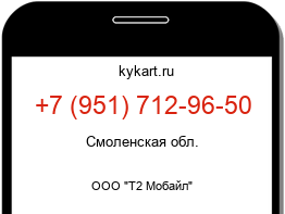 Информация о номере телефона +7 (951) 712-96-50: регион, оператор