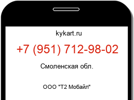 Информация о номере телефона +7 (951) 712-98-02: регион, оператор