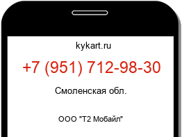 Информация о номере телефона +7 (951) 712-98-30: регион, оператор