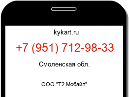 Информация о номере телефона +7 (951) 712-98-33: регион, оператор