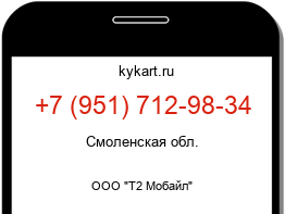 Информация о номере телефона +7 (951) 712-98-34: регион, оператор