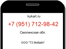 Информация о номере телефона +7 (951) 712-98-42: регион, оператор