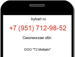 Информация о номере телефона +7 (951) 712-98-52: регион, оператор