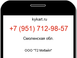 Информация о номере телефона +7 (951) 712-98-57: регион, оператор