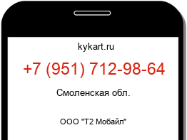 Информация о номере телефона +7 (951) 712-98-64: регион, оператор