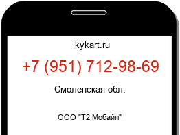 Информация о номере телефона +7 (951) 712-98-69: регион, оператор