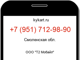 Информация о номере телефона +7 (951) 712-98-90: регион, оператор