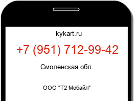 Информация о номере телефона +7 (951) 712-99-42: регион, оператор