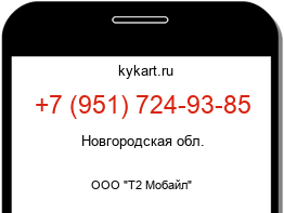 Информация о номере телефона +7 (951) 724-93-85: регион, оператор