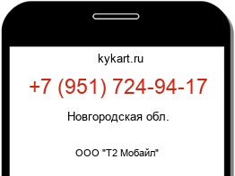 Информация о номере телефона +7 (951) 724-94-17: регион, оператор