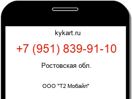 Информация о номере телефона +7 (951) 839-91-10: регион, оператор
