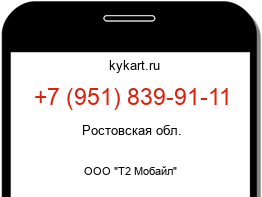 Информация о номере телефона +7 (951) 839-91-11: регион, оператор