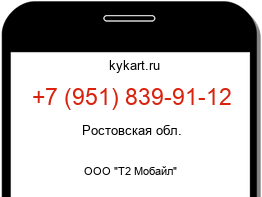 Информация о номере телефона +7 (951) 839-91-12: регион, оператор