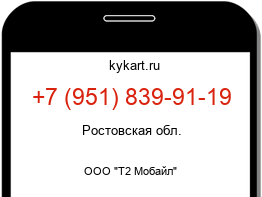Информация о номере телефона +7 (951) 839-91-19: регион, оператор
