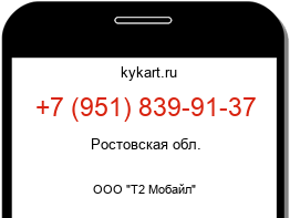 Информация о номере телефона +7 (951) 839-91-37: регион, оператор