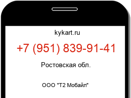 Информация о номере телефона +7 (951) 839-91-41: регион, оператор