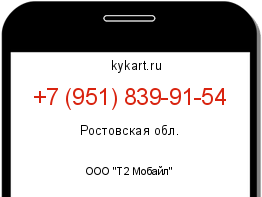 Информация о номере телефона +7 (951) 839-91-54: регион, оператор