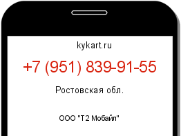 Информация о номере телефона +7 (951) 839-91-55: регион, оператор