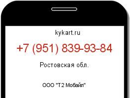 Информация о номере телефона +7 (951) 839-93-84: регион, оператор