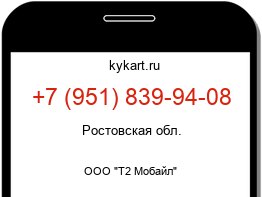 Информация о номере телефона +7 (951) 839-94-08: регион, оператор