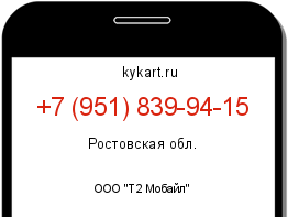 Информация о номере телефона +7 (951) 839-94-15: регион, оператор