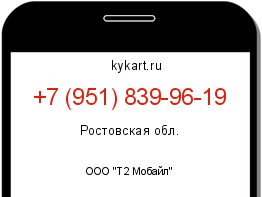 Информация о номере телефона +7 (951) 839-96-19: регион, оператор