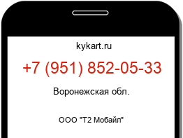 Информация о номере телефона +7 (951) 852-05-33: регион, оператор