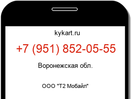 Информация о номере телефона +7 (951) 852-05-55: регион, оператор