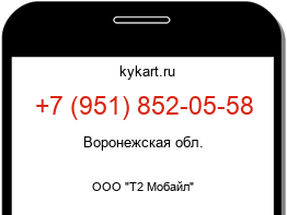 Информация о номере телефона +7 (951) 852-05-58: регион, оператор