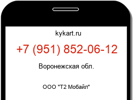 Информация о номере телефона +7 (951) 852-06-12: регион, оператор