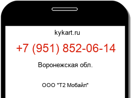 Информация о номере телефона +7 (951) 852-06-14: регион, оператор
