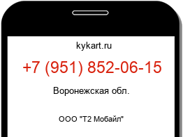 Информация о номере телефона +7 (951) 852-06-15: регион, оператор